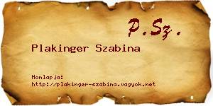 Plakinger Szabina névjegykártya